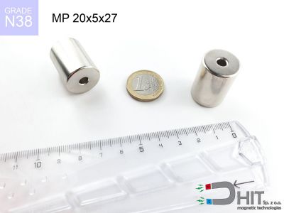 MP 20x5x27  N38 - neodymowe magnesy pierścieniowe