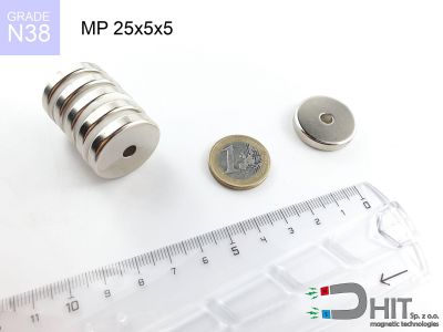 MP 25x5x5  N38 - neodymowe magnesy pierścieniowe