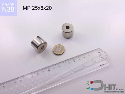 MP 25x8x20 N38 - neodymowe magnesy pierścieniowe