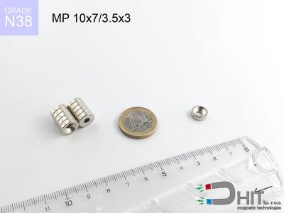 MP 10x7/3.5x3  N38 - magnesy neodymowe pierścieniowe