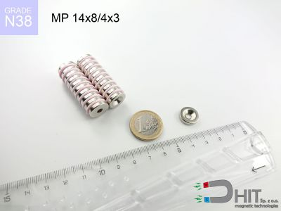 MP 14x8/4x3 N38 - magnesy neodymowe pierścieniowe