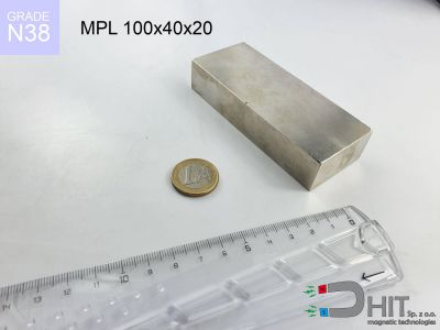 MPL 100x40x20 N38 - neodymowe magnesy płytkowe