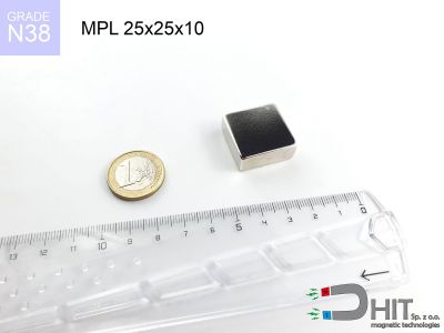 MPL 25x25x10 [N38] - magnes płytkowy