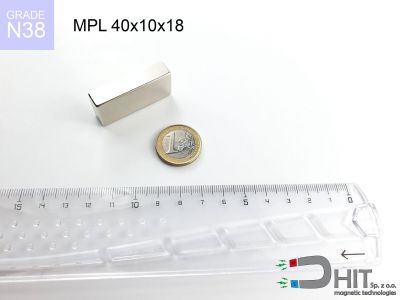 MPL 40x10x18 N38 magnes płytkowy