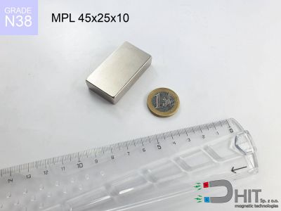 MPL 45x25x10 N38 magnes płytkowy
