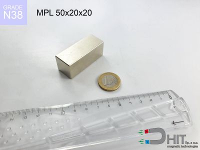 MPL 50x20x20 N38 - neodymowe magnesy płytkowe