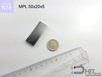 MPL 50x20x5 N38 - magnesy w kształcie sztabki