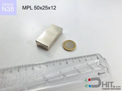 MPL 50x25x12 N38 - magnesy neodymowe płaskie