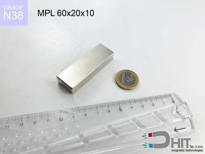 MPL 60x20x10 N38 - magnesy neodymowe płytkowe