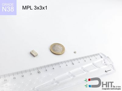 MPL 3x3x1 N38 magnes płytkowy