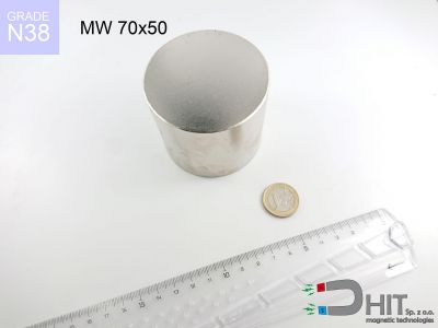 MW 70x50 N38 - neodymowe magnesy walcowe