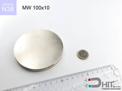 MW 100x10 N38 magnes walcowy