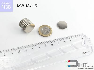 MW 18x1.5 N38 - magnesy neodymowe walcowe