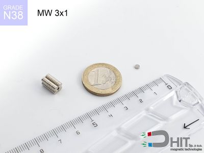 MW 3x1 N38 - magnesy w kształcie krążka
