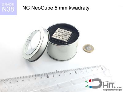 NC NeoCube 5 mm kwadraty N38 - neocube - neodymowe kuleczki
