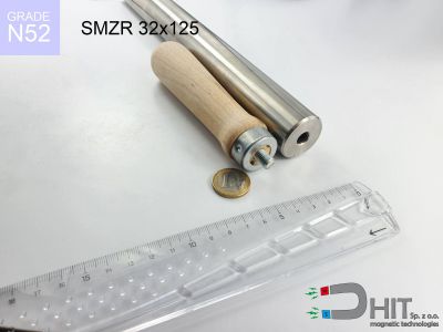 SMZR 32x125 N52 - separatory pałki z magnesami z drewnianą rękojeścią