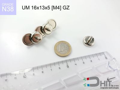 UMGZ 16x13x5 [M4] GZ N38 - magnesy w uchwycie z gwintem wewnętrznym