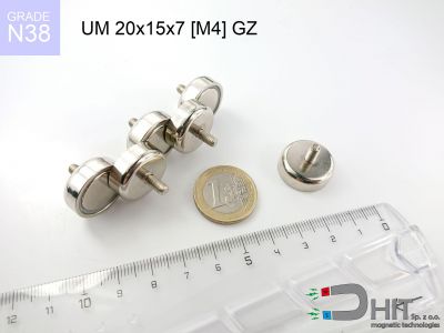 UMGW 20x15x7 [M4] GZ N38 - magnesy w obudowie z gwintem wewnętrznym