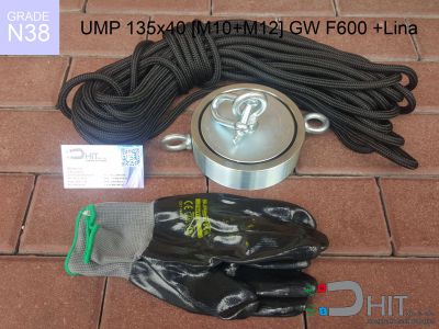 UMP 135x40 [M10+M12] GW F600 +Lina N38 - uchwyty magnetyczne do szukania w wodzie