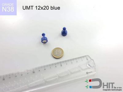 UMT 12x20 blue N38 - uchwyty magnetyczne do tablic