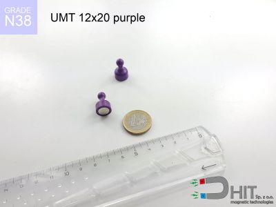 UMT 12x20 purple N38 - uchwyty magnetyczne do tablic