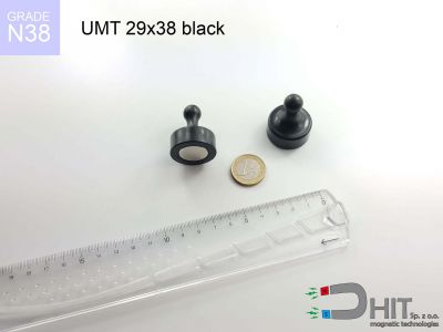 UMT 29x38 black N38 - magnesy do tablic