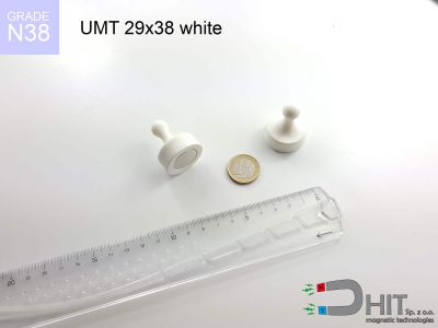 UMT 29x38 white N38 - klipsy magnetyczne na tablice