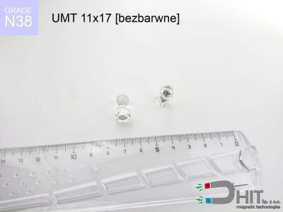 UMT 11x17 colorless N38 - klipsy magnetyczne do tablic