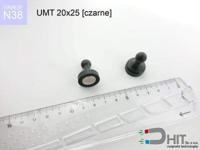 UMT 20x25 czarne N38 - klipsy magnetyczne do tablic
